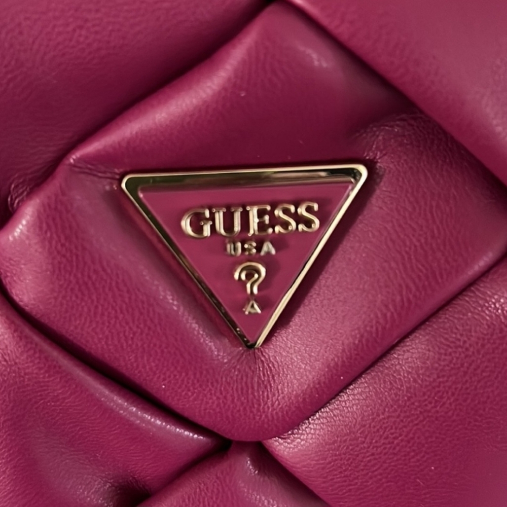 EUC Guess Zaina Quilted Crossbody in Boysenberry - Picture 3 of 7
